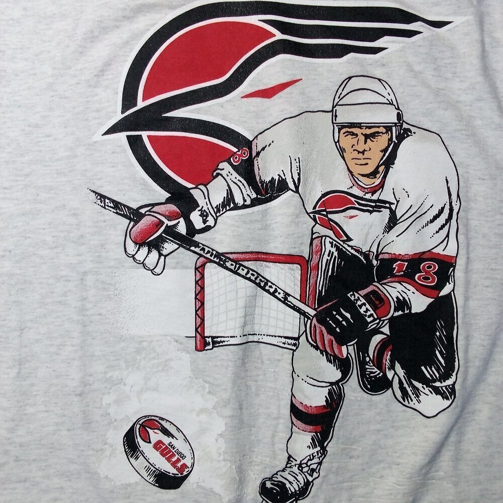 Vintage San Diego Gulls Hockey Double Sleeve T-Shirt